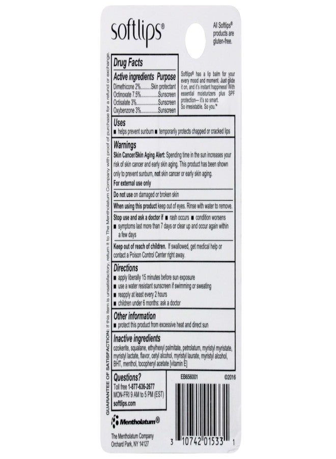 Softlips Watermelon Gluten-Free, Twin Pack Lip Protectant Sunscreen SPF 20, 0.07 oz Each (Pack of 3) - Image 3